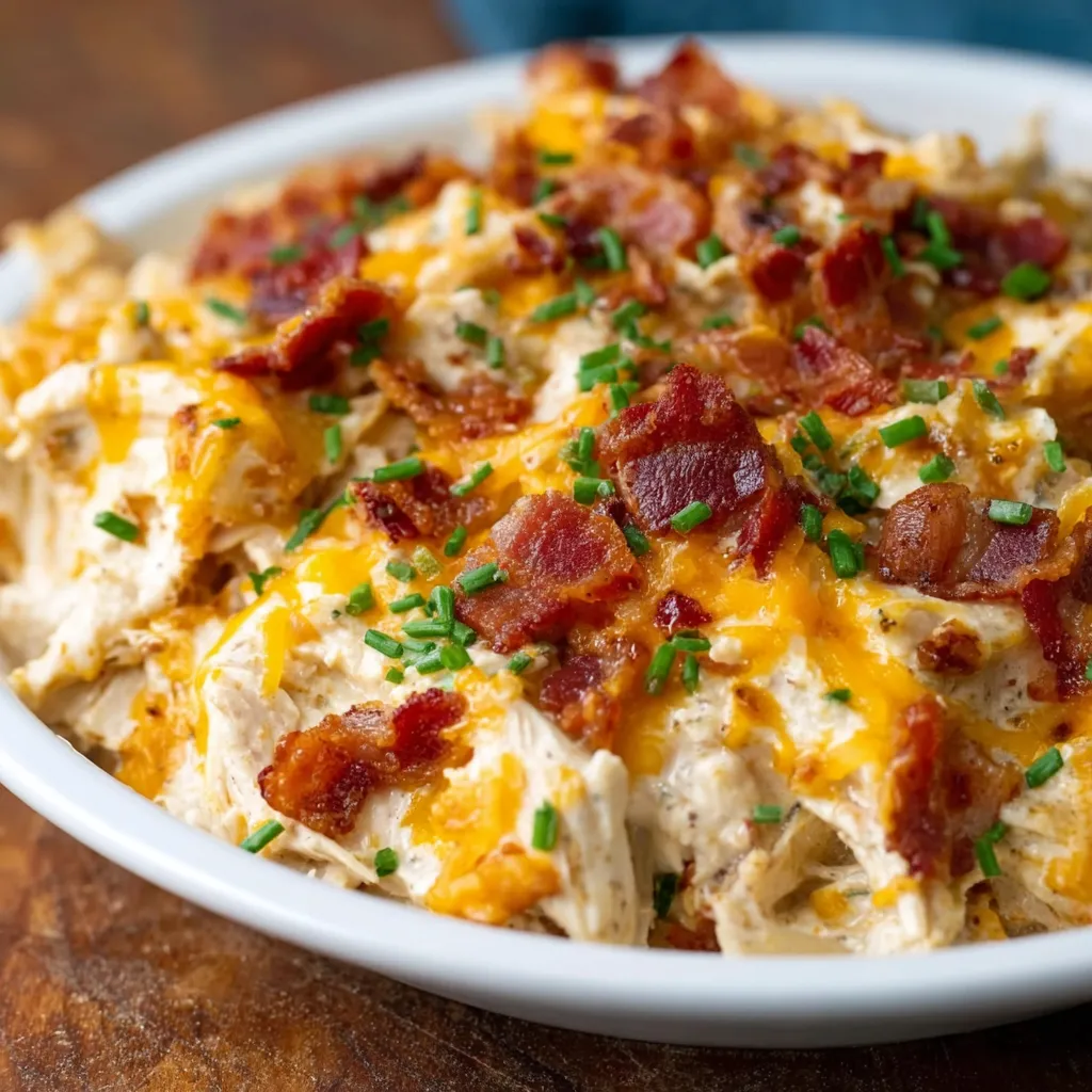 Addictive Slow Cooker Crack Chicken with Creamy Ranch and Bacon - main view